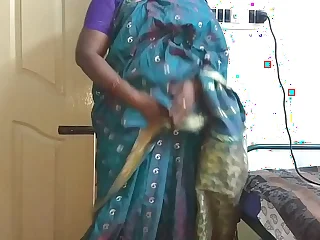 desi indian tamil telugu kannada malayalam hindi sultry cheating wife vanitha wearing blue colour saree showing big boobs and shaved pussy ruffle fast boobs ruffle nip rubbing pussy masturbation