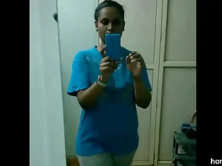 Indian Girl Changing Her Sports Wear After Gym Homemade