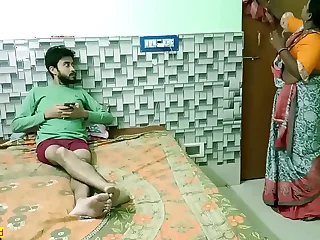 Indian teen crony shacking up with hot beautiful maid Bhabhi! Intact homemade sex